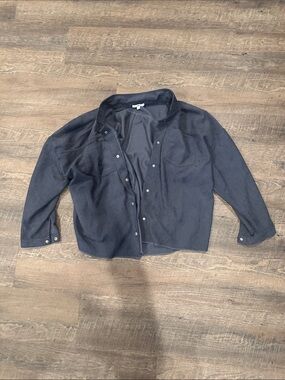 Women’s  Dark Navy Corduroy Button-Up Shirt Jacket
